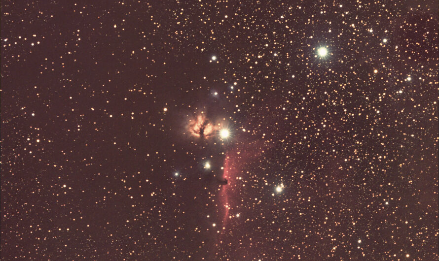 Der Oriongürtel mit NGC 2024 und IC 434