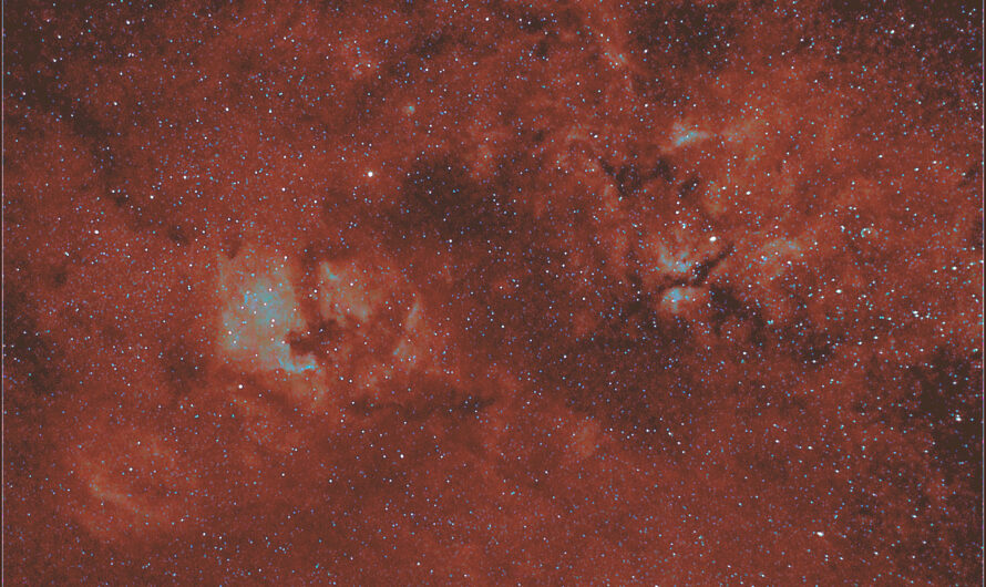 Das Herz des Sternbilds Schwan mit den Sternen Deneb und Sadr