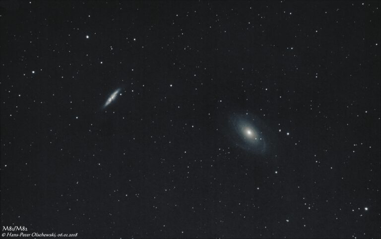 Die Bodes- und die Zigarrengalaxie im Sternbild Großer Bär