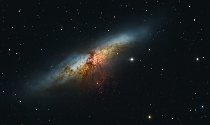 M 82 – Zigarrengalaxie im Sternbild Großer Bär