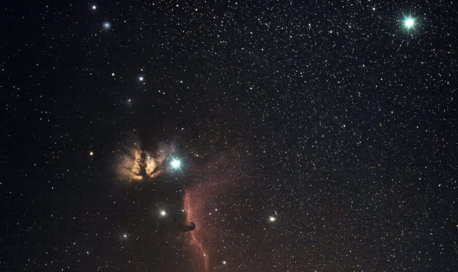 Der Oriongürtel mit NGC 2024 und IC 434